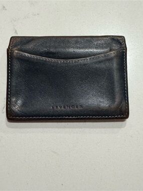 Levenger Navy Leather Portfolio with Debossed Logo